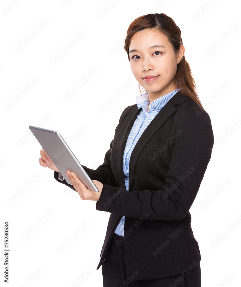Businesswoman use of digital tablet Businesswoman use of digital tablet