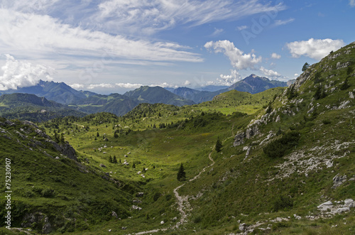 The trail in the mountains.