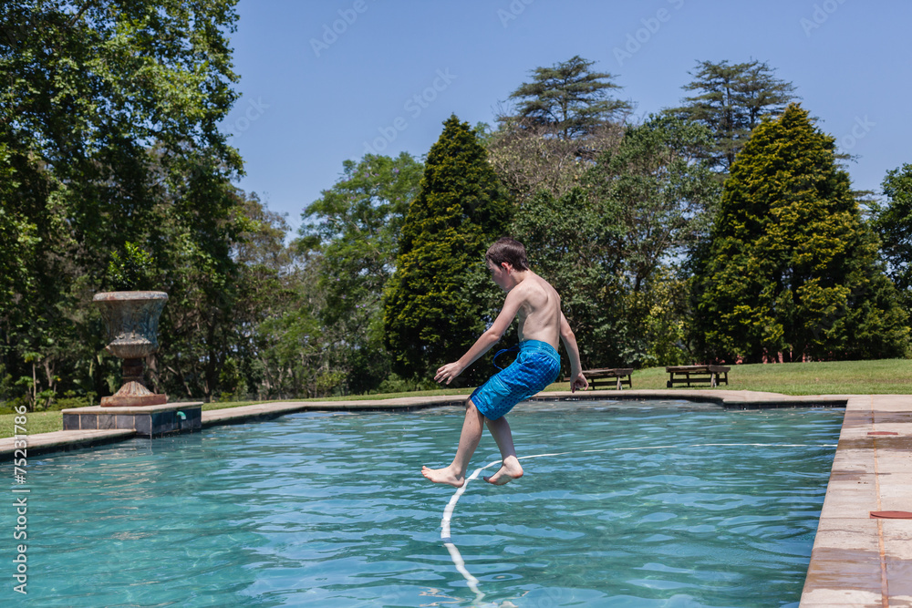 Boy Pool Jumping Boy Pool Jumping