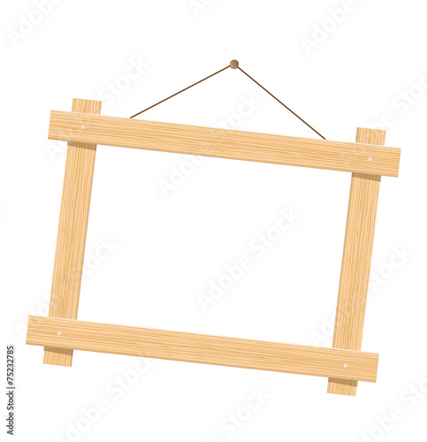 Wooden frame. Isolated over white.