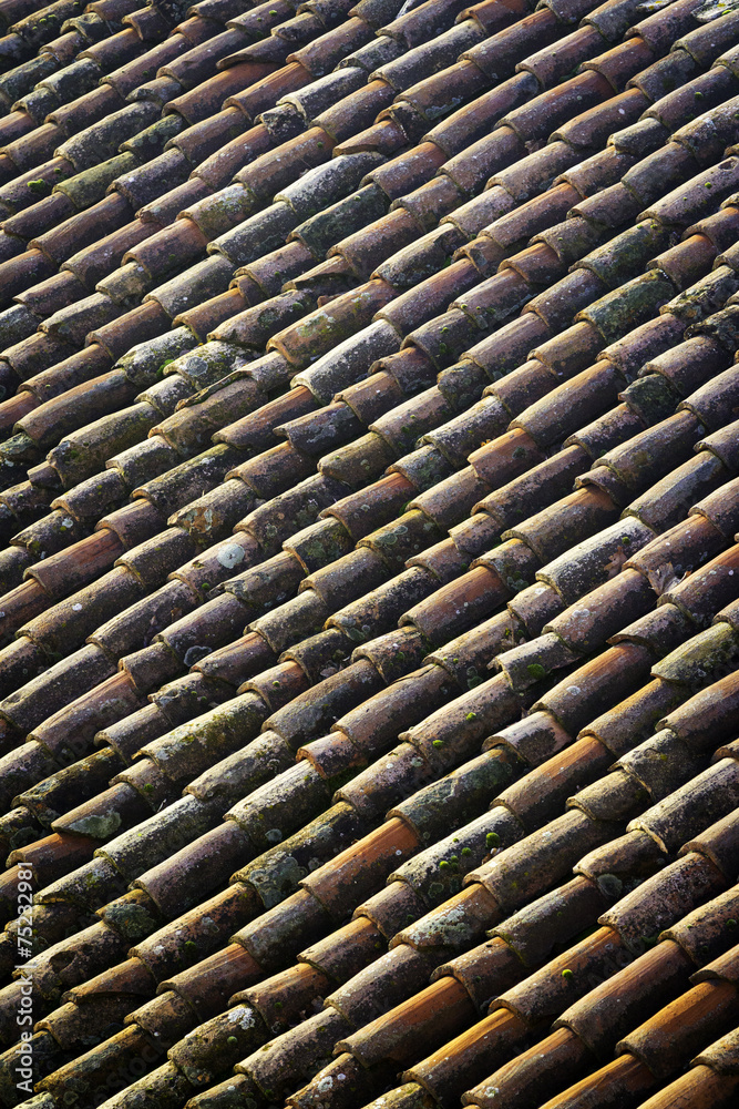 Pattern of old roof tiles. Color image Pattern of old roof tiles. Color image