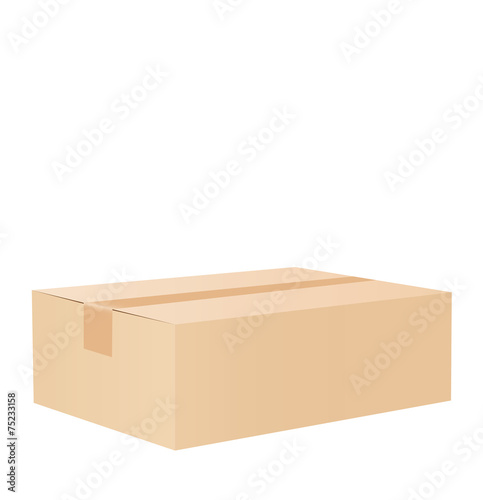 Cardboard box taped up and isolated on a white background. © andrej1