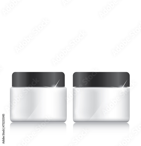 Close up of beauty cream container on white background