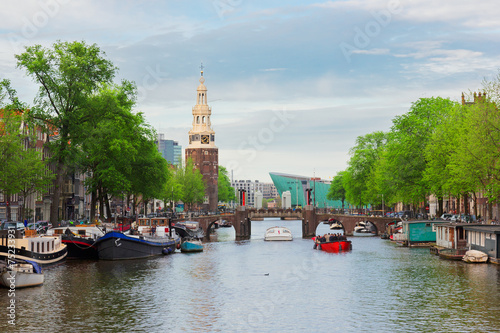 Amstel river, Amstardam, Holland photo