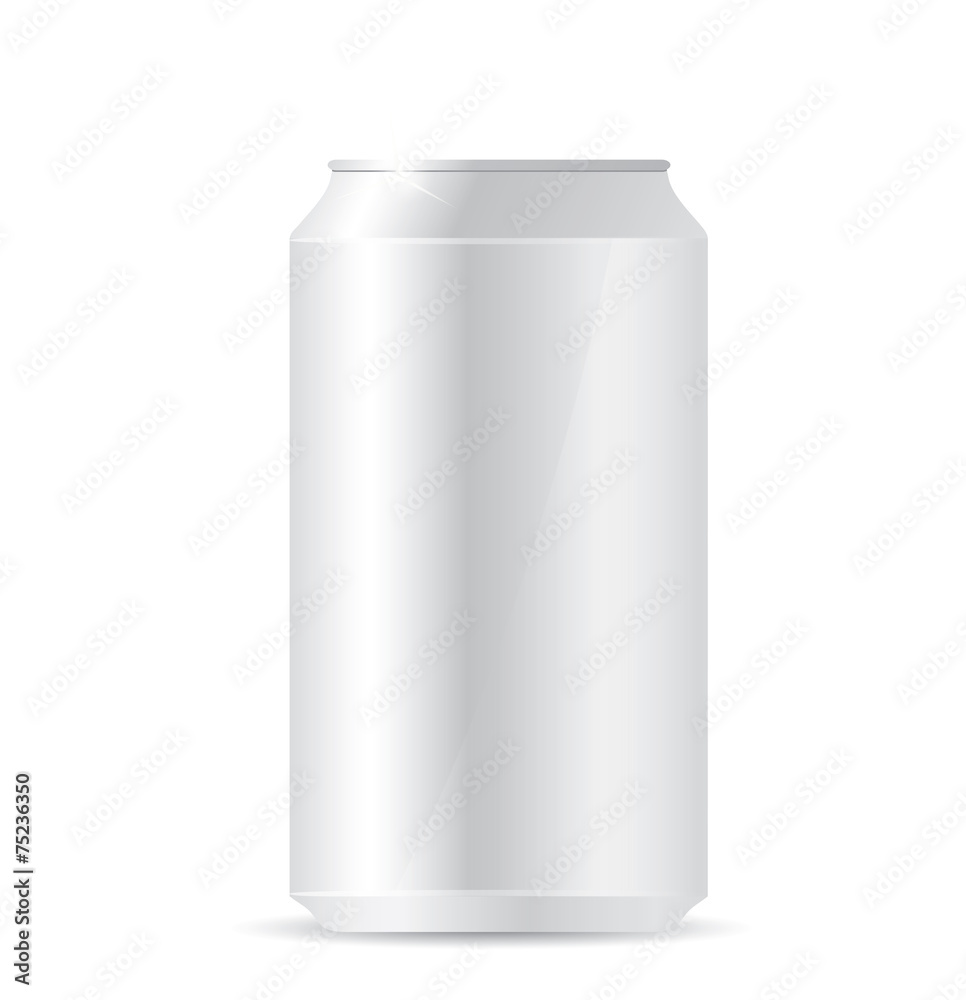 Blank aluminum can on white background Blank aluminum can on white background