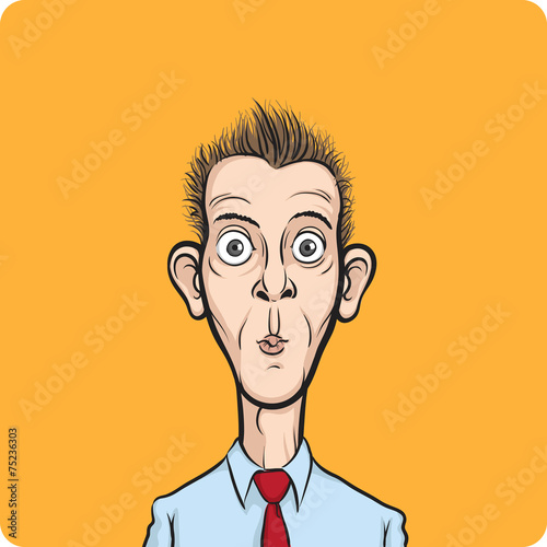 surprised cartoon businessman