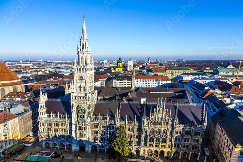 aerial of Munich in beautiful weather