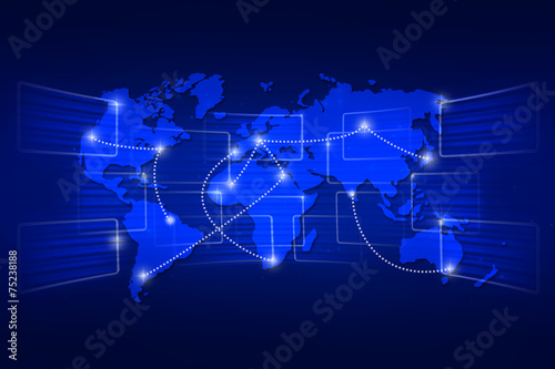 World map geography world order background shipping blue