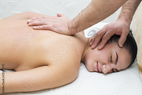 Woman in a beauty salon doing massage