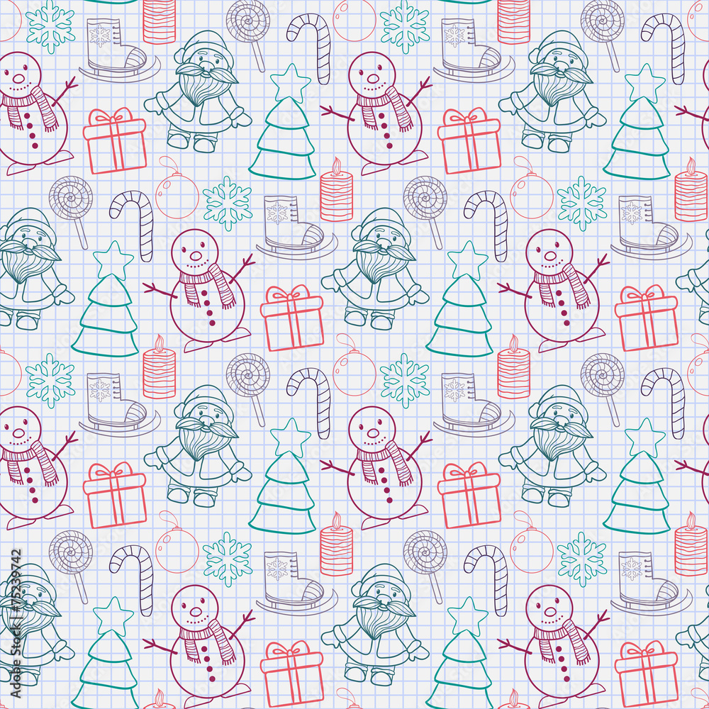 seamless Happy New Year and Merry Christmas pattern seamless Happy New Year and Merry Christmas pattern