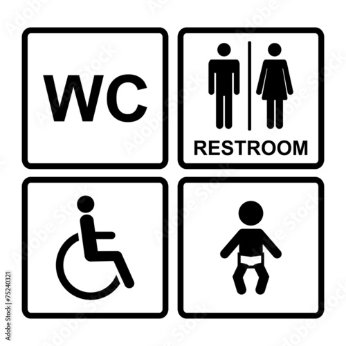 Black restroom icons