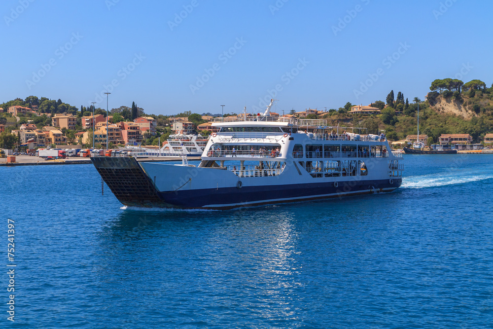 Obraz premium Passenger ferry amazing blue sea