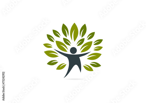tree human body healthy grow logo