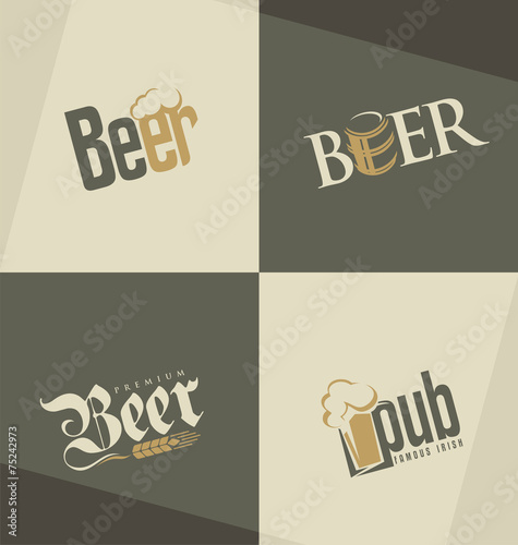 Set of beer logo design templates