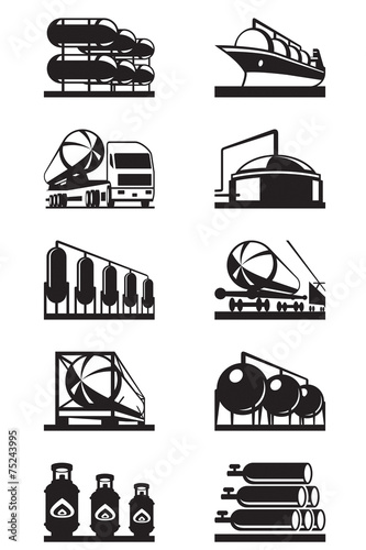 Gas tank terminals - vector illustration