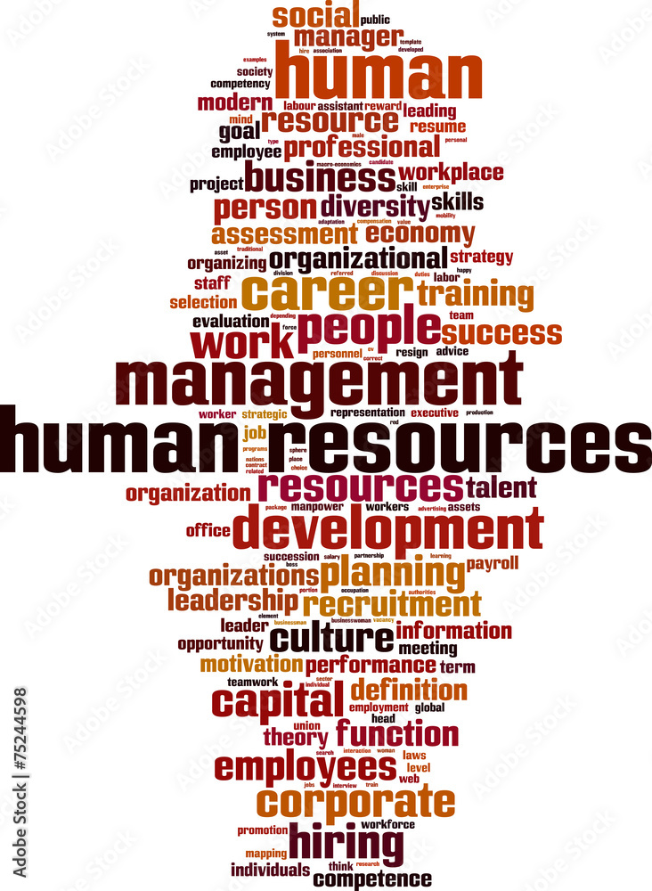 Human Resources word cloud concept. Vector illustration