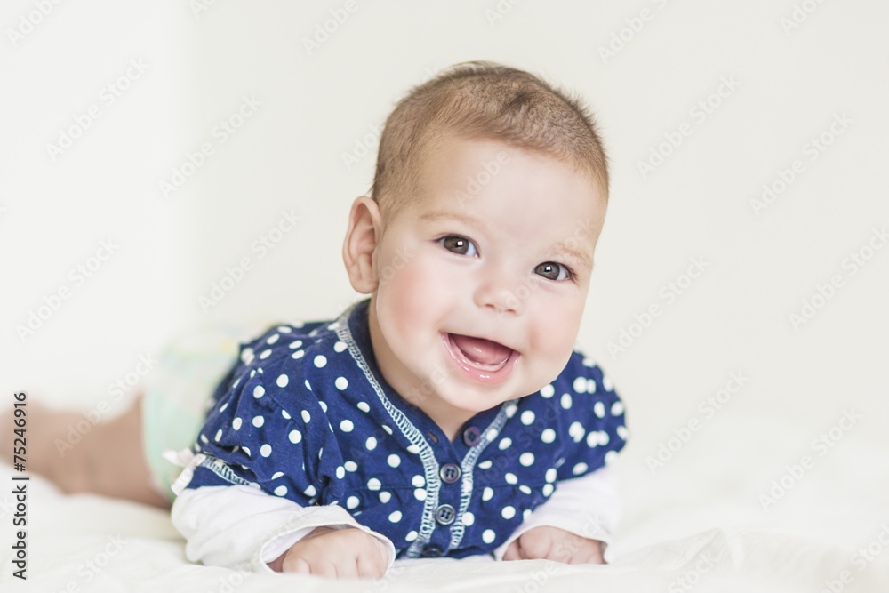 Happy and Smiling Caucasian Newborn LIttle Girl Happy and Smiling Caucasian Newborn LIttle Girl