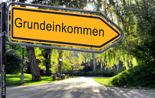 Strassenschild 25 - Grundeinkommen