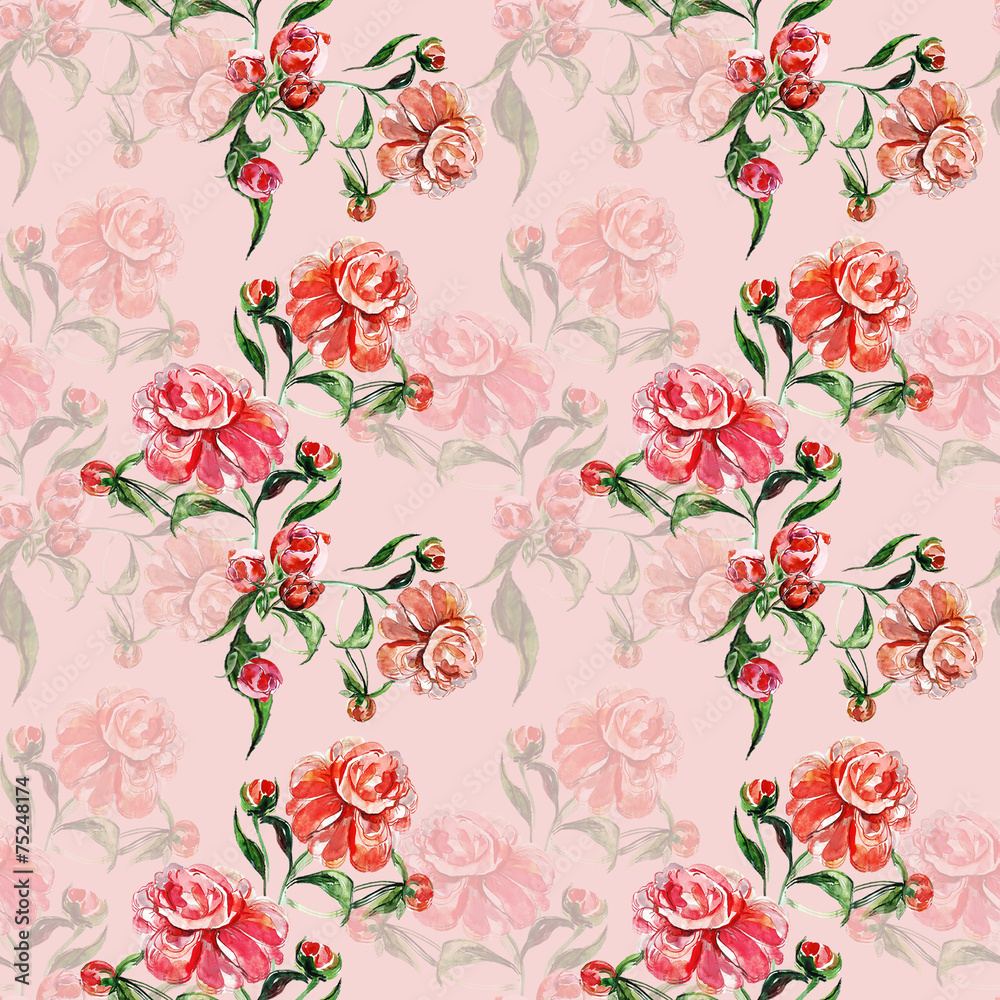 Peonies seamless pattern Peonies seamless pattern