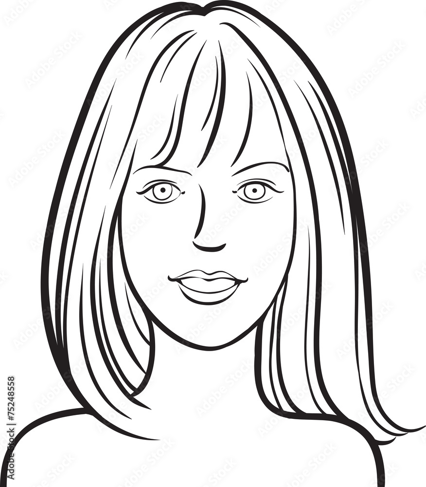 whiteboard drawing - Beautiful girl portrait whiteboard drawing - Beautiful girl portrait