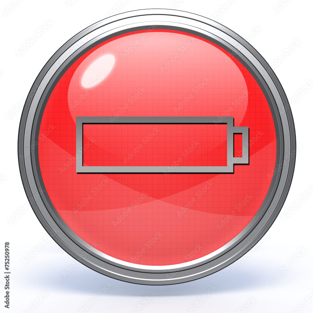 battery circular icon on white background battery circular icon on white background