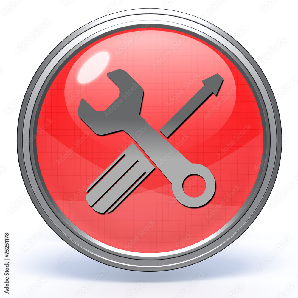 Settings circular icon on white background Settings circular icon on white background