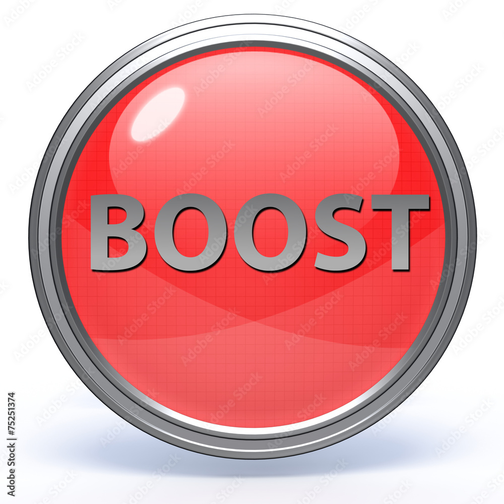 Boost circular icon on white background Boost circular icon on white background