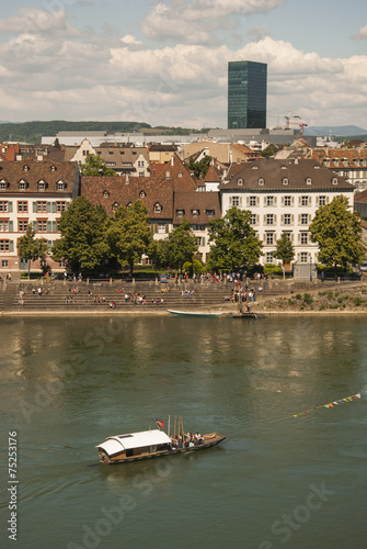 View of Basel over the Rihne river photo