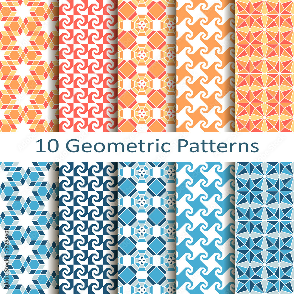 set of ten geometric patterns set of ten geometric patterns