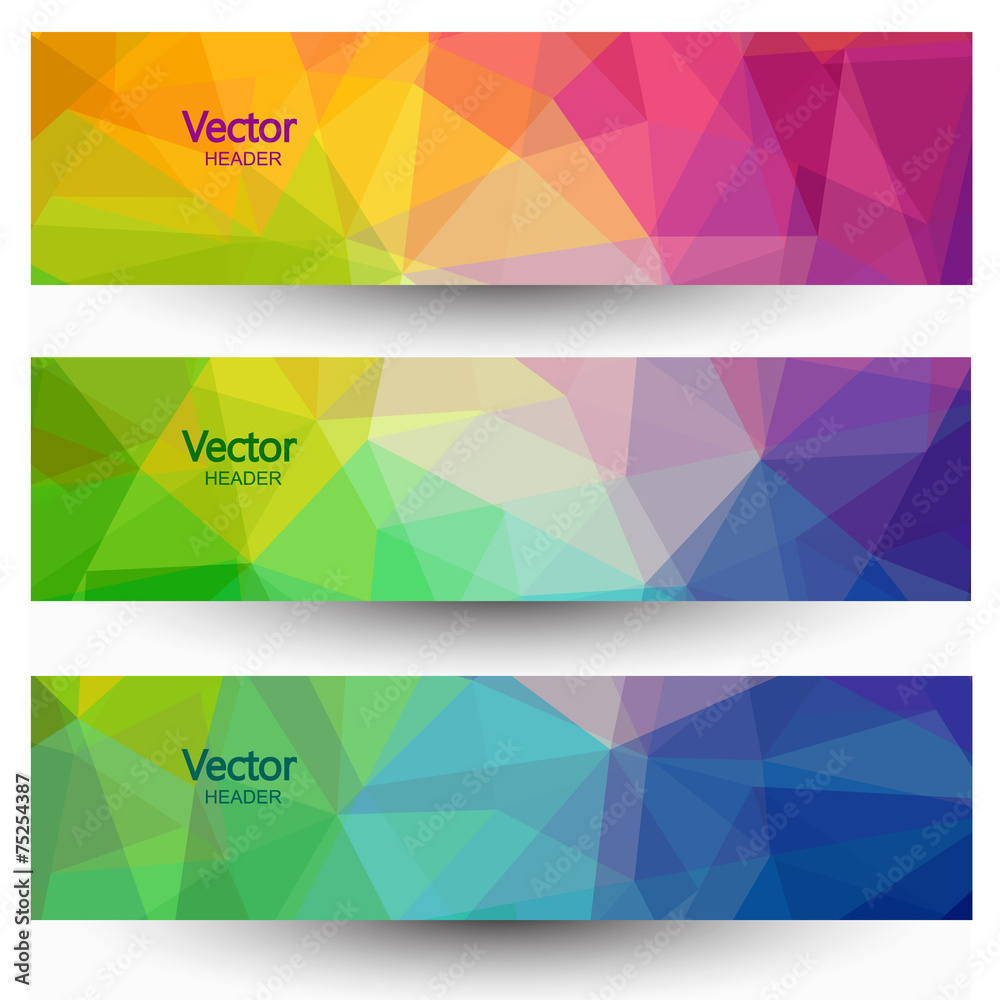 Abstract geometric banners set