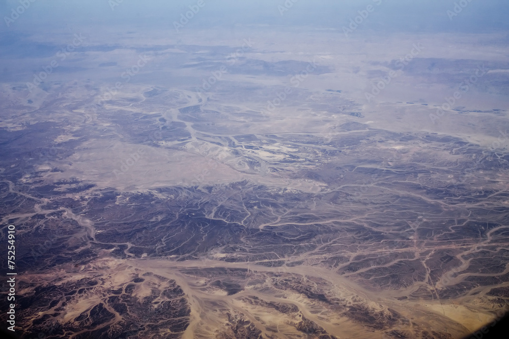 Egyptian desert and mountains from a plane Egyptian desert and mountains from a plane