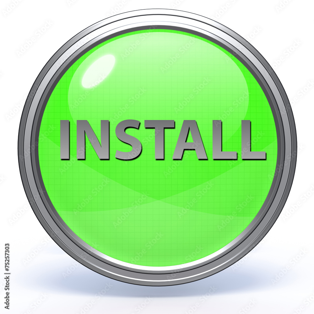 Installation circular icon on white background Installation circular icon on white background