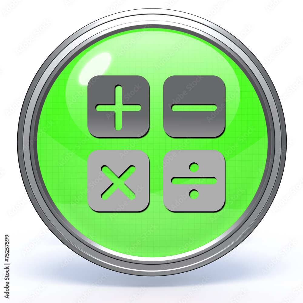 Calculate circular icon on white background Calculate circular icon on white background