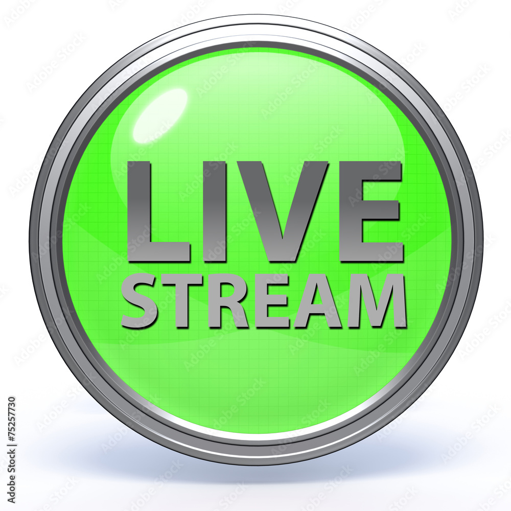Live stream circular icon on white background Live stream circular icon on white background