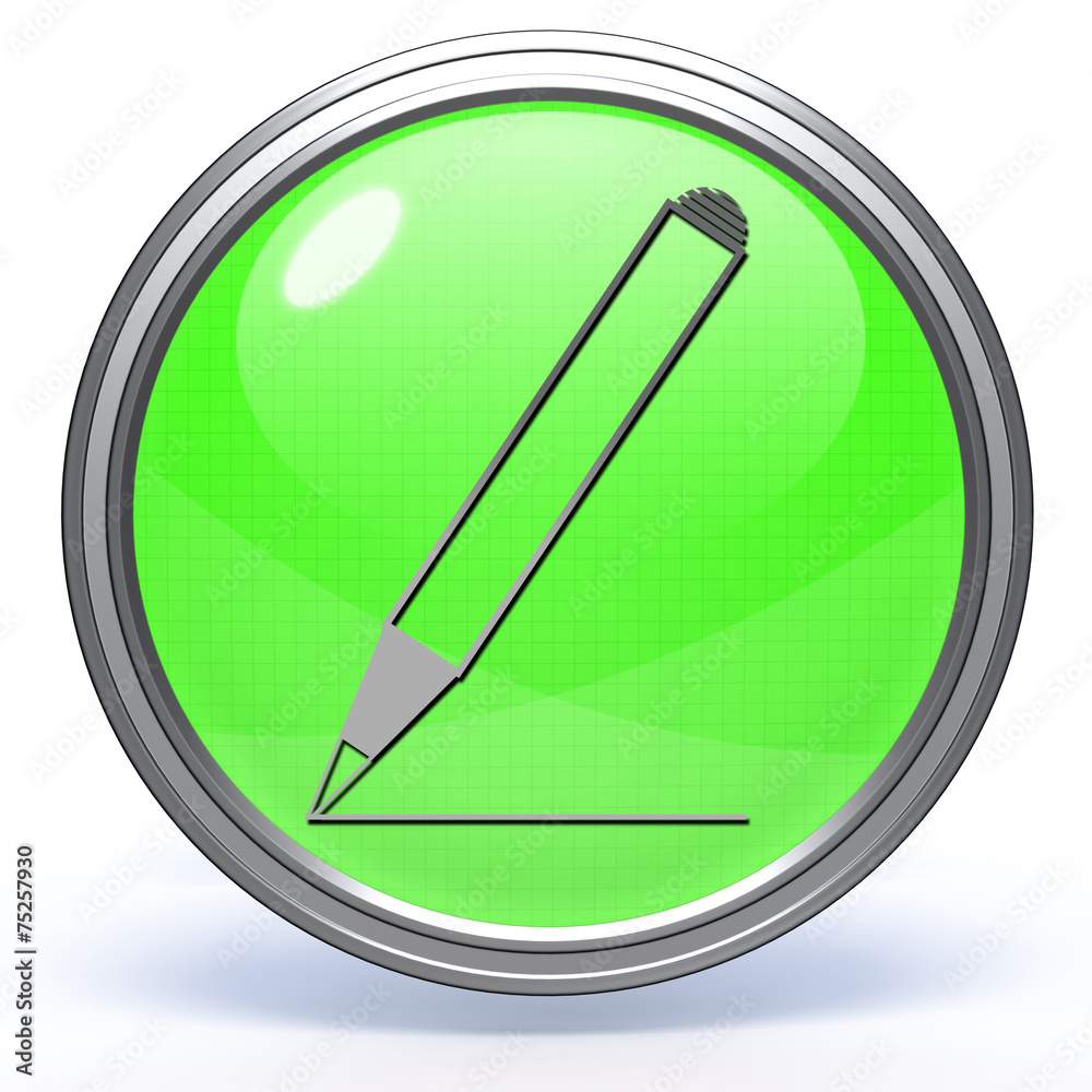 Pencil circular icon on white background Pencil circular icon on white background