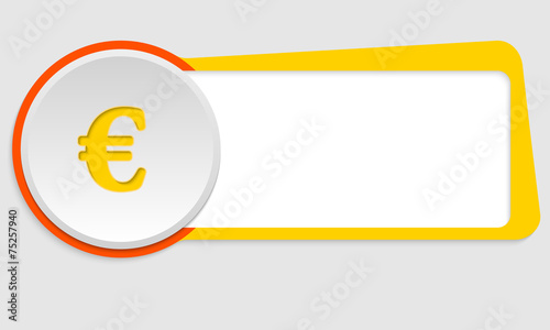 yellow frame for text and euro symbol