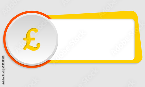 yellow frame for text and pound sterling symbol