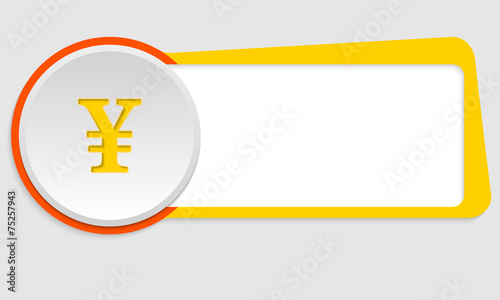 yellow frame for text and yen symbol