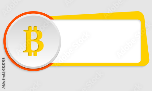 yellow frame for text and bit coin symbol