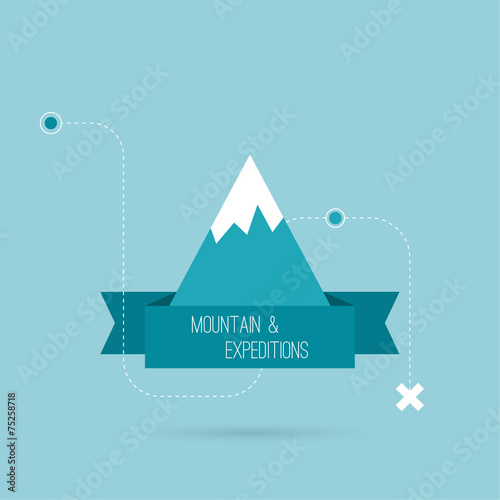 Mountains with ribbon