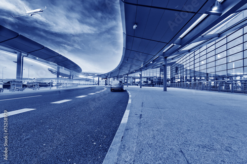 the scene of airport building in shanghai china