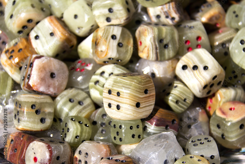 Obraz premium Dice made from mineral rock
