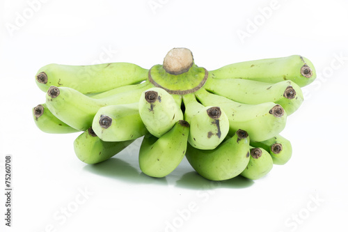 green banana bundle on a white background