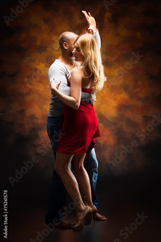 Young couple dances Caribbean Salsa