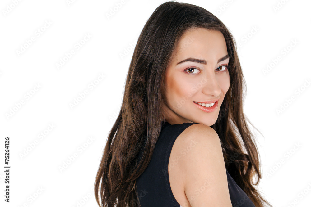 Young casual woman portrait isolated on white background Young casual woman portrait isolated on white background