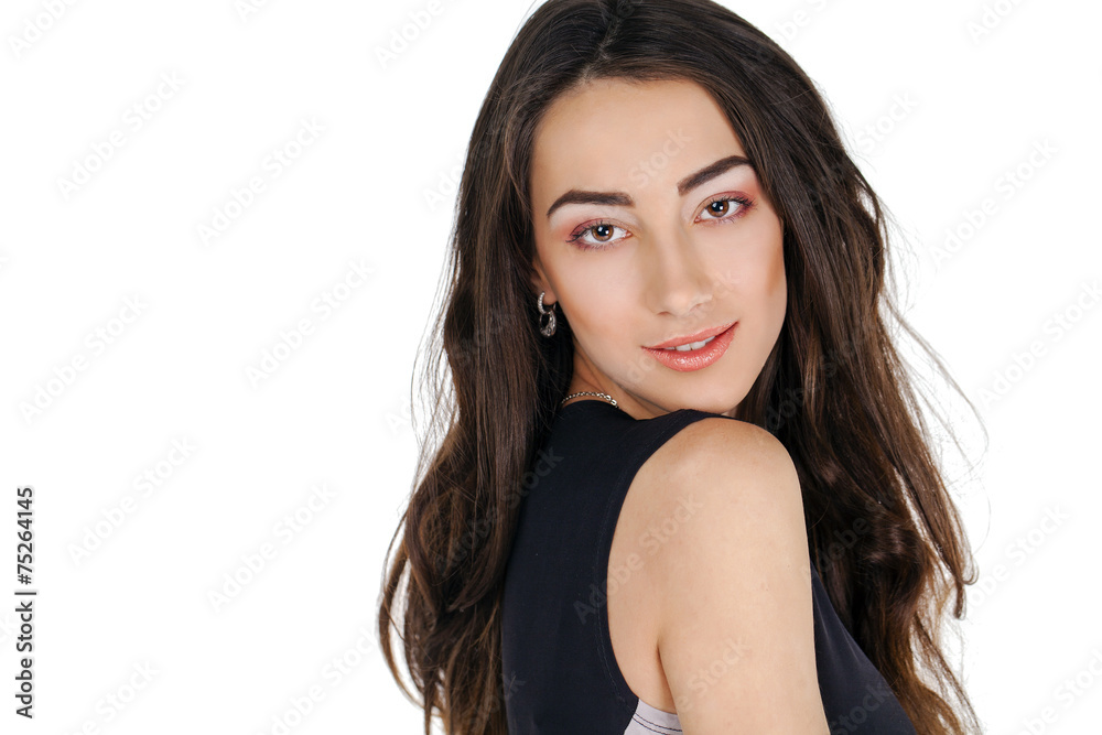 Young casual woman portrait isolated on white background Young casual woman portrait isolated on white background