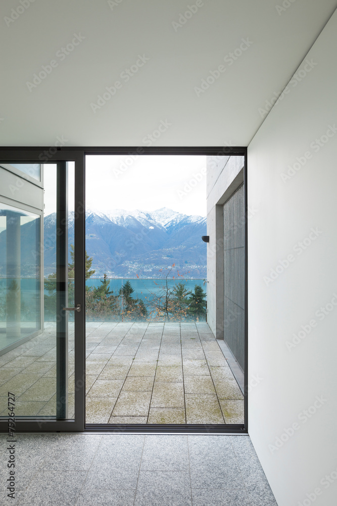 Fototapeta premium Empty apartment, room with windows