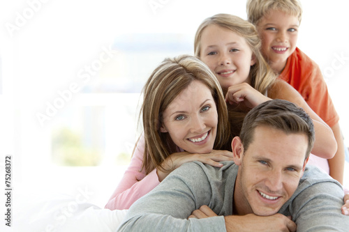 Portrait of a happy young family