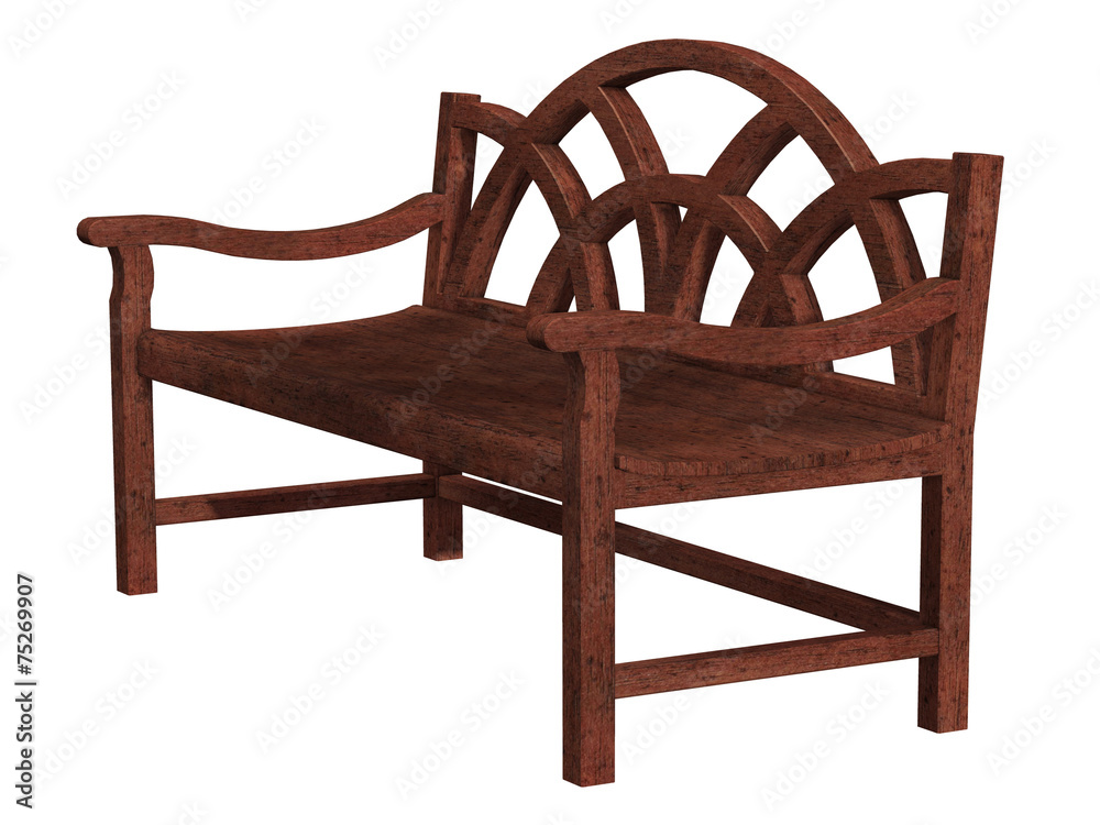 wooden bench isolated