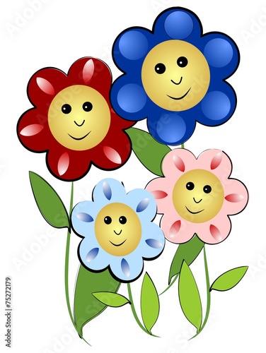 Flowers family - mother, father and two children